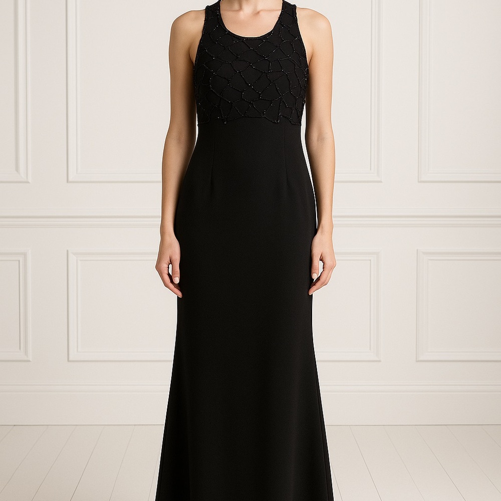 Andrea Polizzi for Rex Lester Black Beaded Gown – Size 6